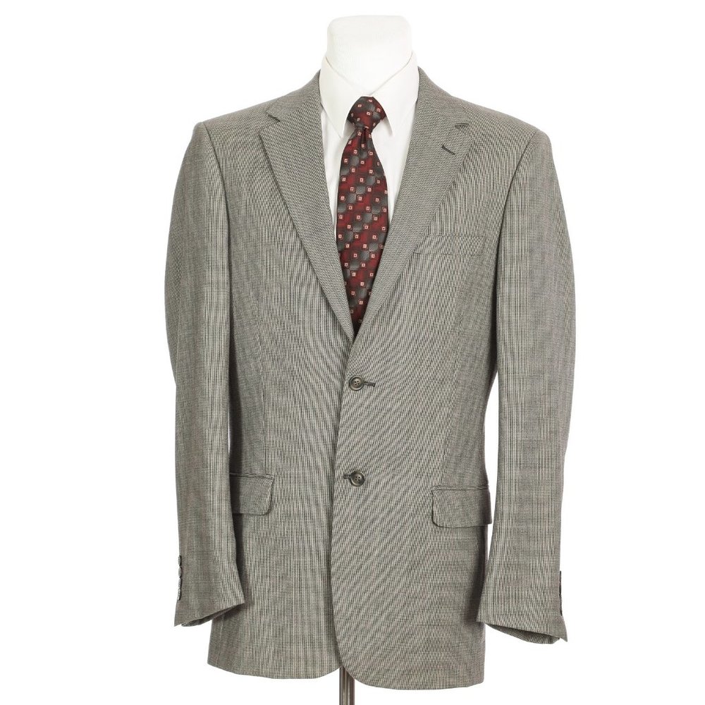 Andrew Fezza Two Button Gray Sharkskin Sport Coat - image 4